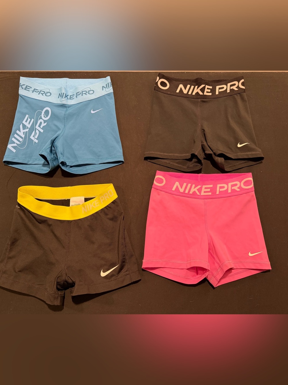Nike Pro women’s Athletic Shorts Pack - Pink, Blue, Black